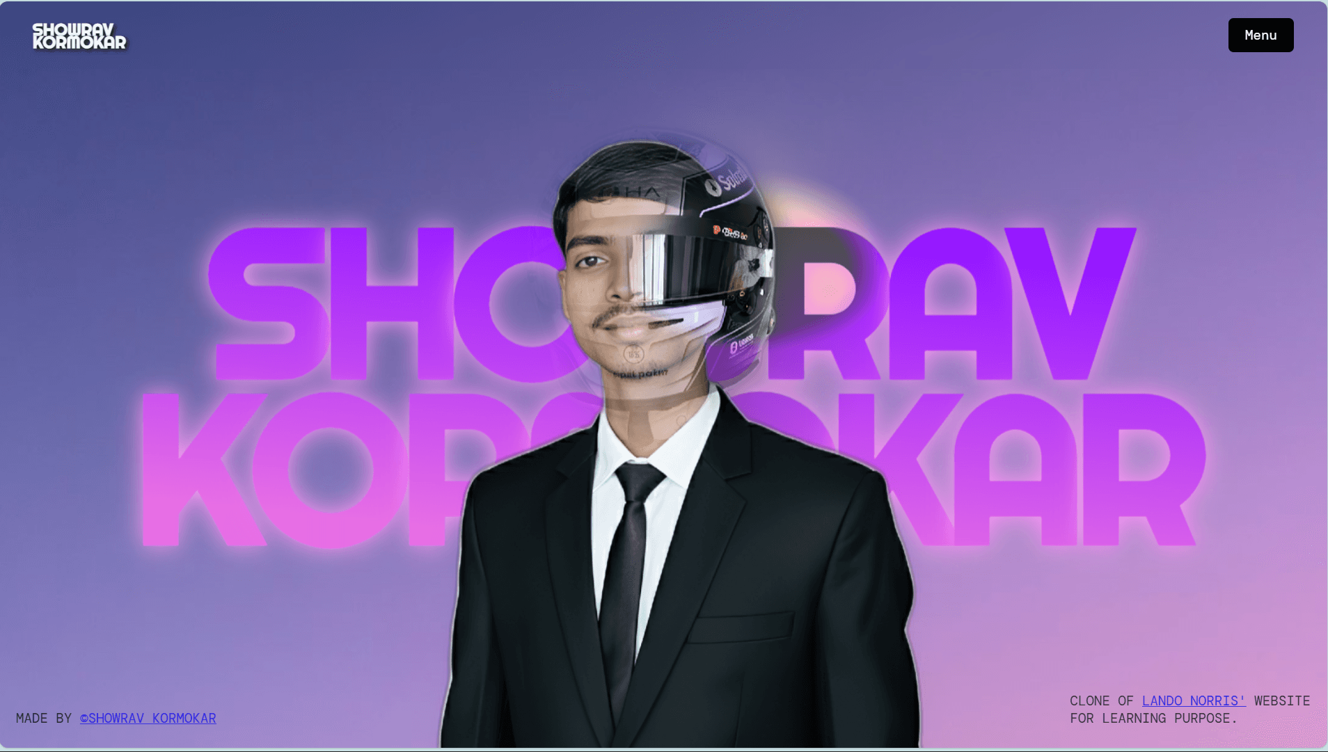 Clone of Lando Norris' Hero Section